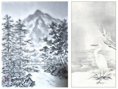 „Die Poesie der Tusche“ - Tuschebilder (sumi-e) von NISHIKAWA Kan'itsu Masahiro und Malgorzata Tohkou OLEJNICZAK