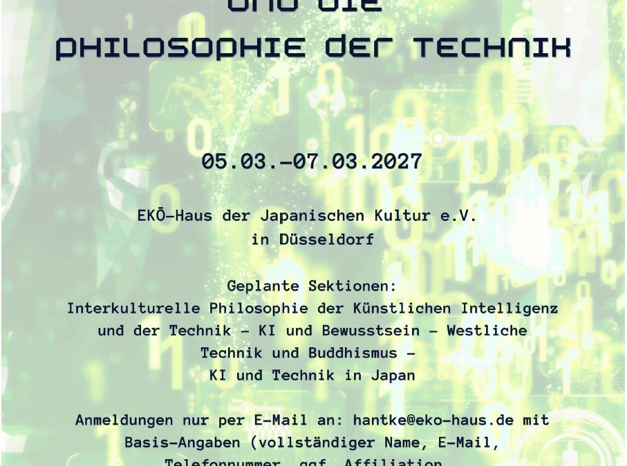 Symposium 05.-07.03.2027 „Künstliche Intelligenz und die Philosophie der Technik“: Anmeldung ab sofort möglich!